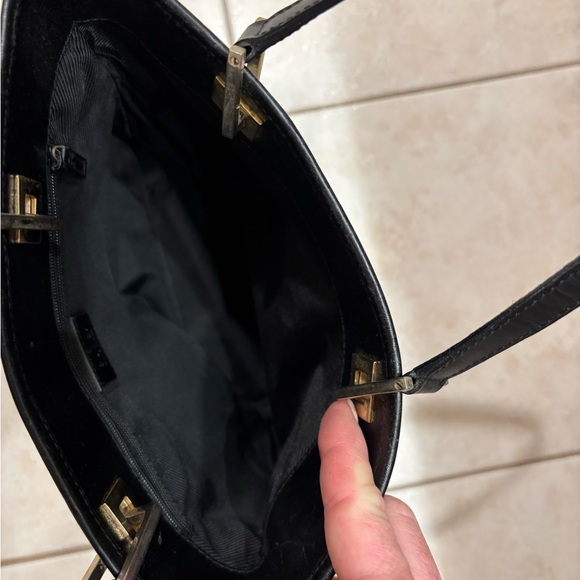 Genuine vintage Gucci Small Black on Black Logo tote. 002-1099 - Picture 4 of 9